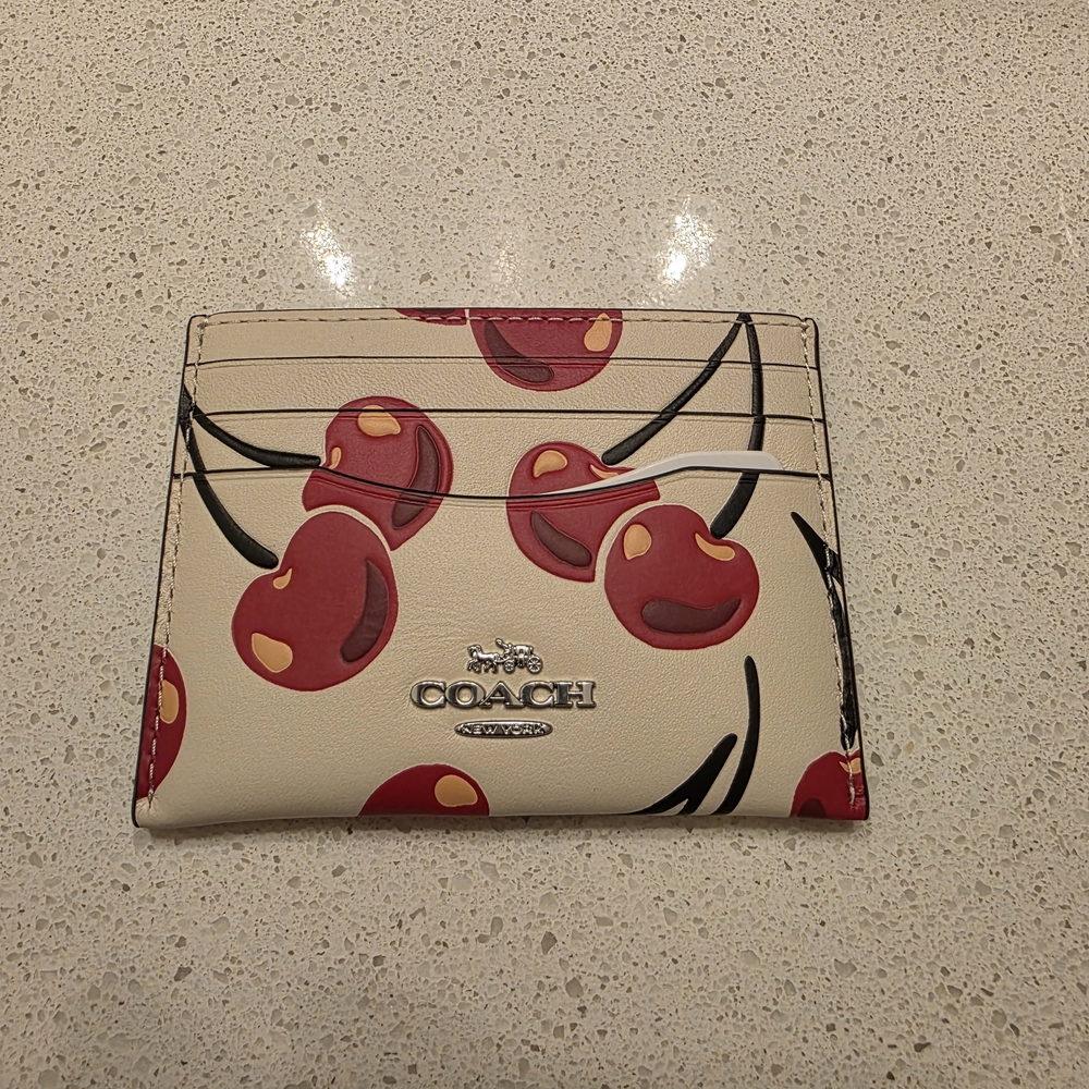 Coach Cherry Print Card Holder